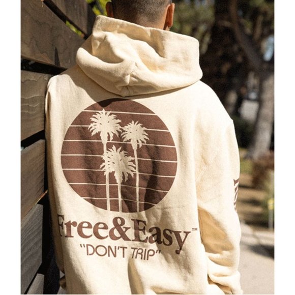 Free People Free & Easy Three Palms Heavy Fleece Hoodie in Natural Size XS - Picture 5 of 6